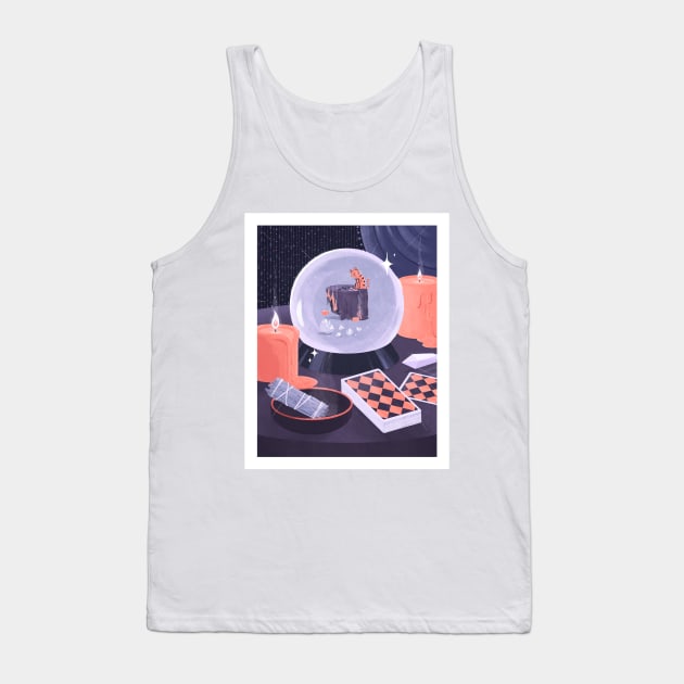 Cat in a Crystal Ball Tank Top by B McCormick ART